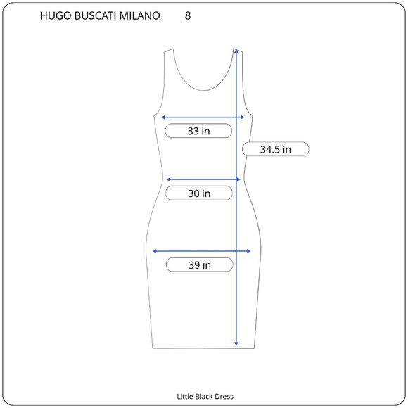 HUGO BUSCATI MILANO Little Black Dress in size 8. - Picture 5 of 5